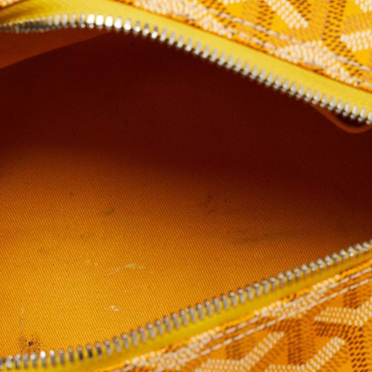 مملوكة مسبقًا Goyard Boeing 25 Yellow Goyardine Coated Canvas and Leather Make-Up Bag