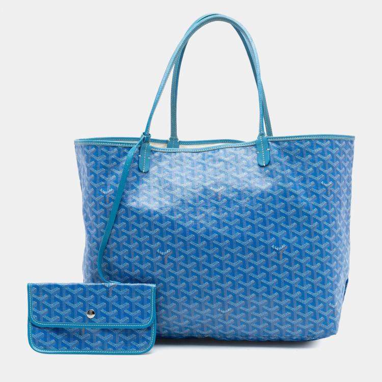 Pre Owned Goyard Blue Goyardine Saint Louis GM