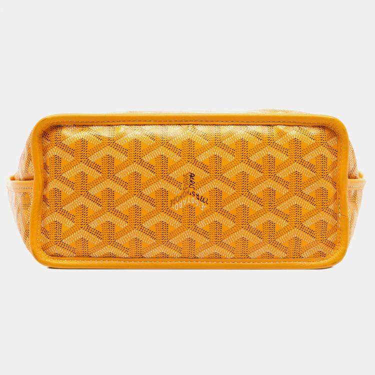 Pre Owned Goyard Yellow Mini Goyardine Reversible Anjou