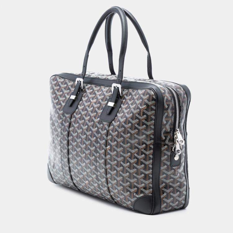 Pre Owned Goyard Goyard Black Goyardine Ambassade MM