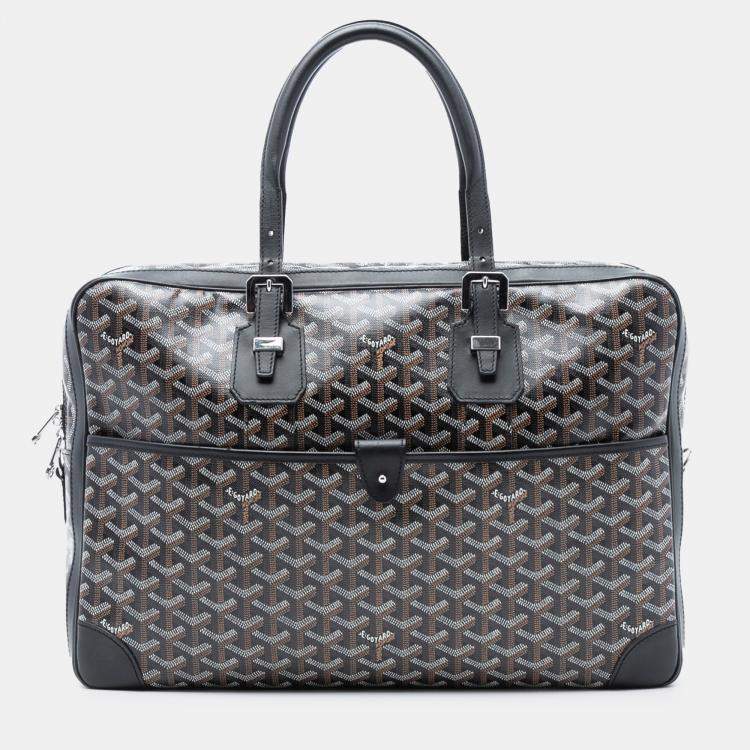 Pre Owned Goyard Goyard Black Goyardine Ambassade MM