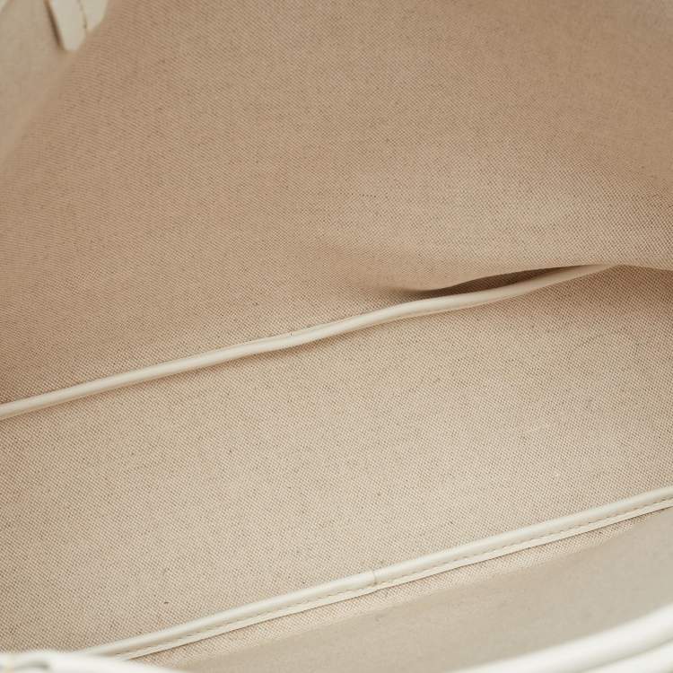 مملوكة مسبقًا Goyard Saint Louis PM White Goyardine Coated Canvas and Leather Tote