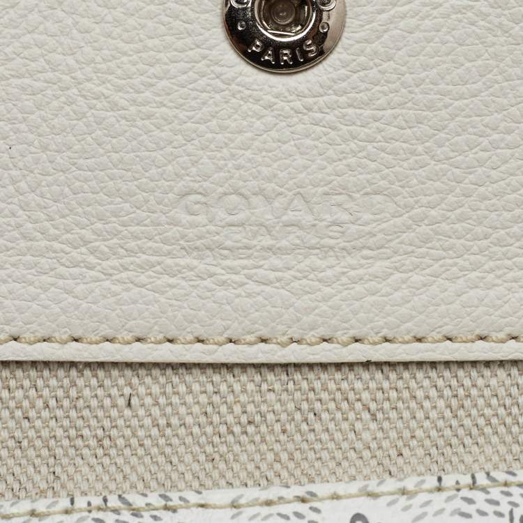 مملوكة مسبقًا Goyard Saint Louis PM White Goyardine Coated Canvas and Leather Tote