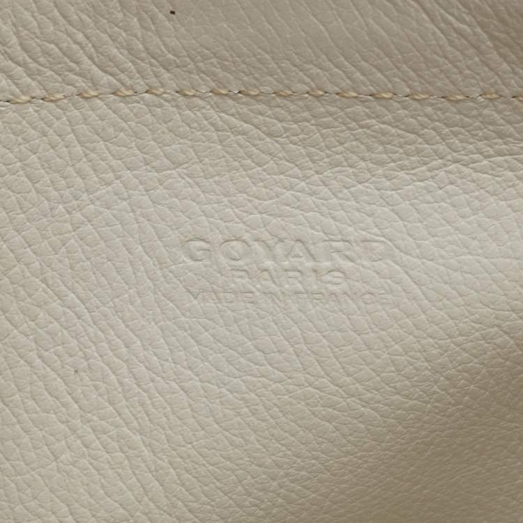 مملوكة مسبقًا Goyard Saint Louis PM White Goyardine Coated Canvas and Leather Tote