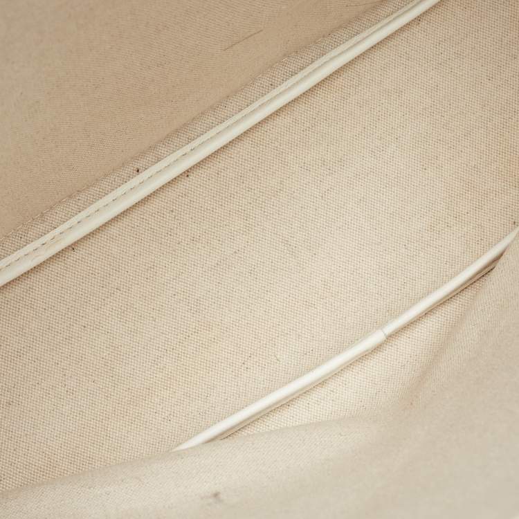 مملوكة مسبقًا Goyard Saint Louis PM White Goyardine Coated Canvas and Leather Tote