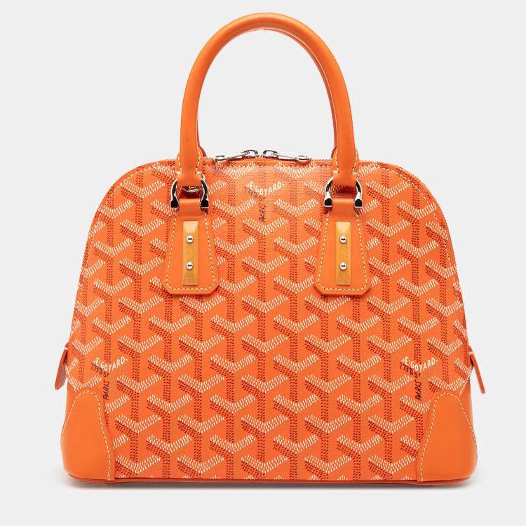 Pre Owned Goyard Orange Goyardine Vendome Mini