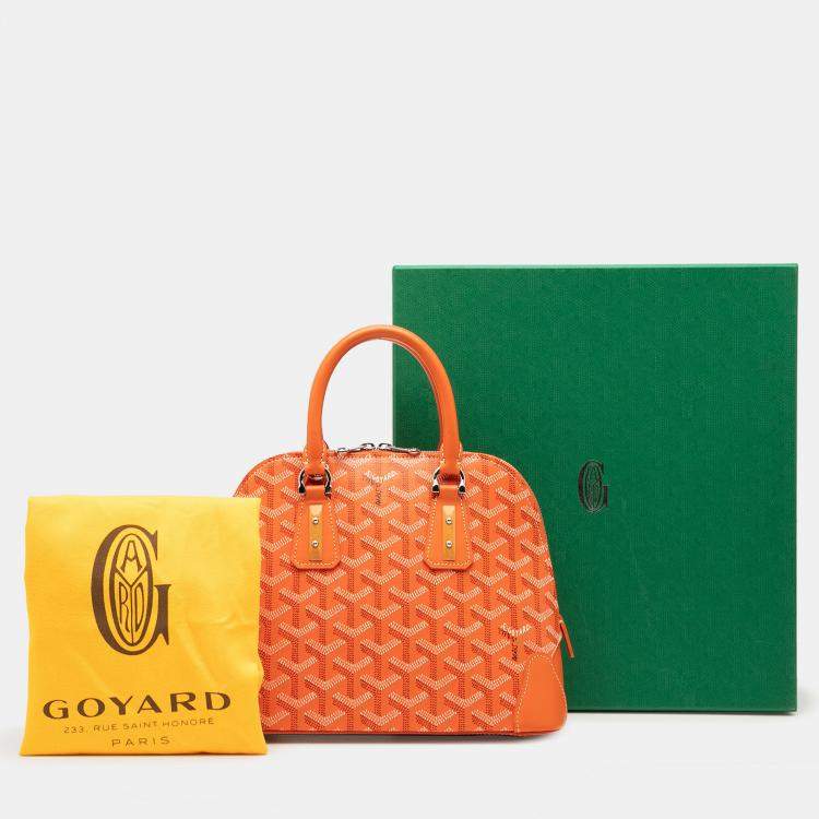 Pre Owned Goyard Orange Goyardine Vendome Mini
