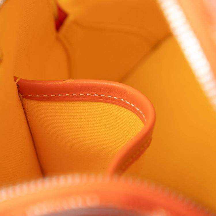 Pre Owned Goyard Orange Goyardine Vendome Mini
