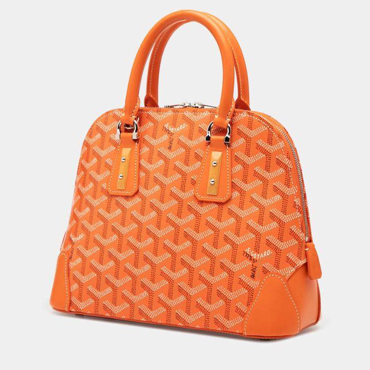 Pre Owned Goyard Orange Goyardine Vendome Mini