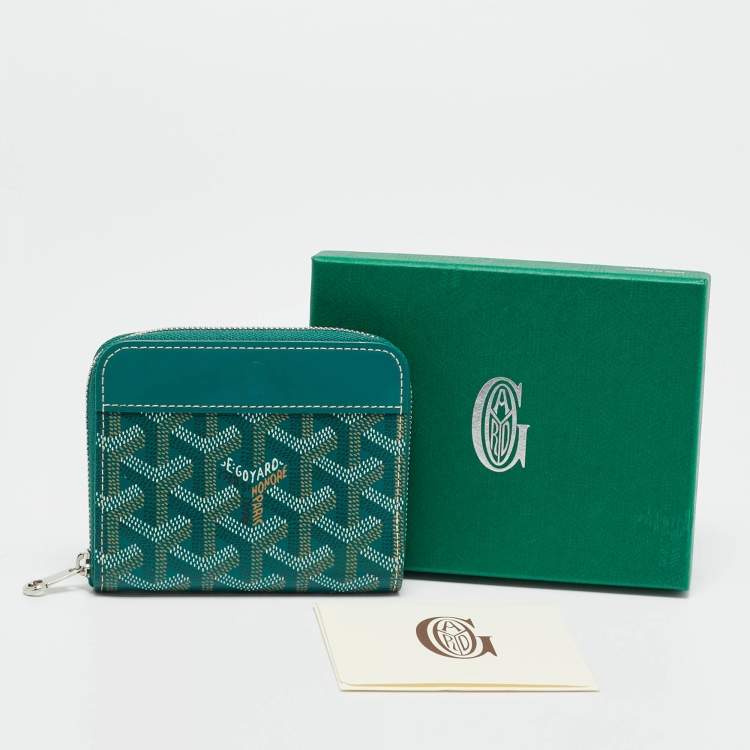 Pre Owned محفظة غويارد ماتينيون "بي إم" كانفاس مقوى غوياردين أخضر وجلد