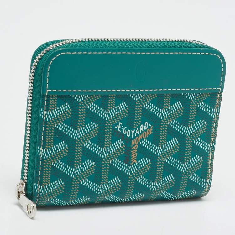 Pre Owned محفظة غويارد ماتينيون "بي إم" كانفاس مقوى غوياردين أخضر وجلد