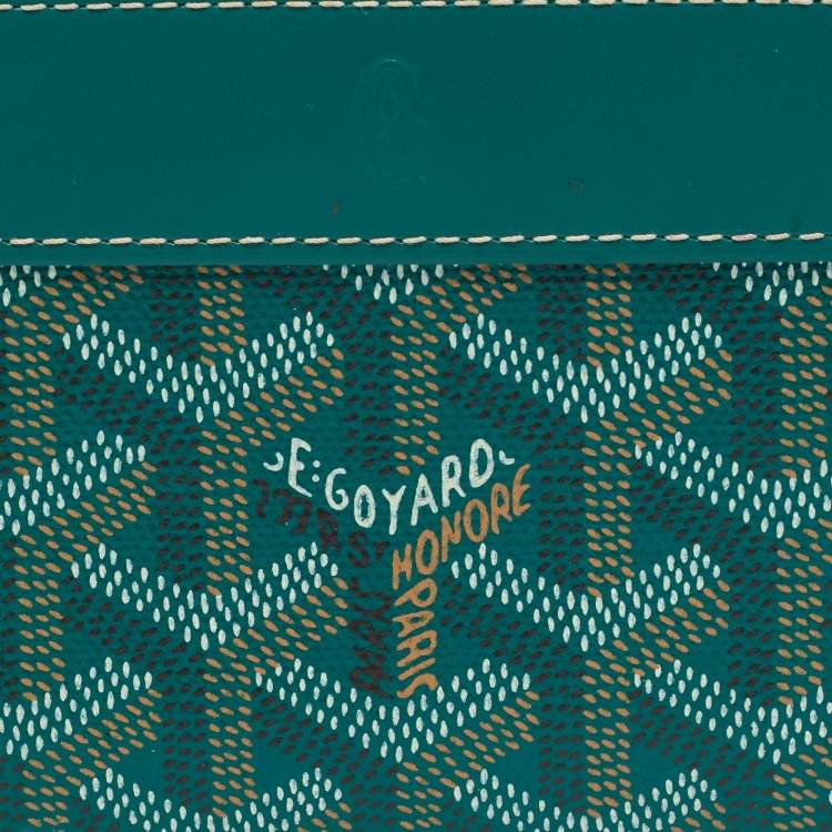 Pre Owned محفظة غويارد ماتينيون "بي إم" كانفاس مقوى غوياردين أخضر وجلد