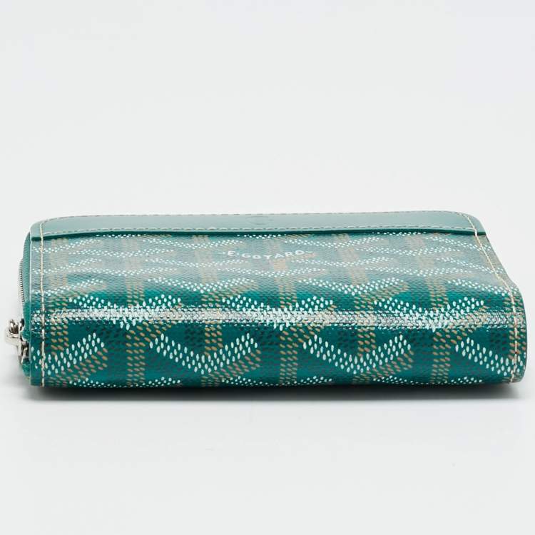 Pre Owned محفظة غويارد ماتينيون "بي إم" كانفاس مقوى غوياردين أخضر وجلد