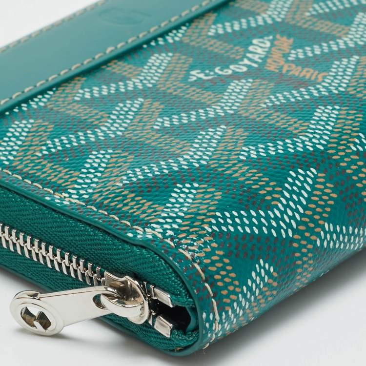 Pre Owned محفظة غويارد ماتينيون "بي إم" كانفاس مقوى غوياردين أخضر وجلد