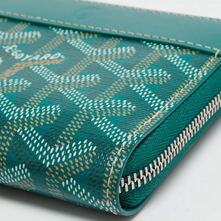 Pre Owned محفظة غويارد ماتينيون "بي إم" كانفاس مقوى غوياردين أخضر وجلد