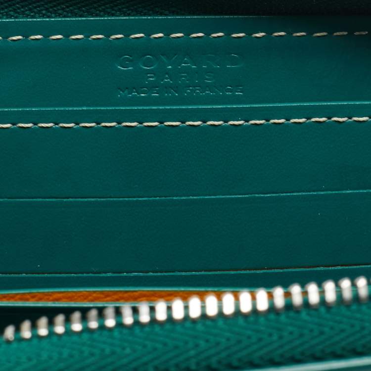 Pre Owned محفظة غويارد ماتينيون "بي إم" كانفاس مقوى غوياردين أخضر وجلد