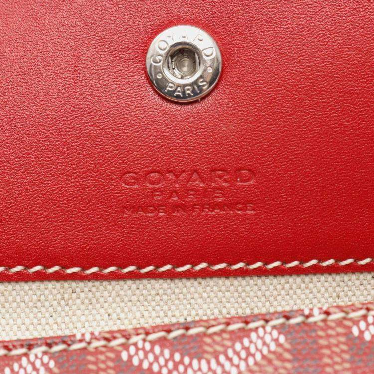 Pre Owned Goyard Saint Louis Pm Tote Bag Coated Canvas And Leather Red Multicolor