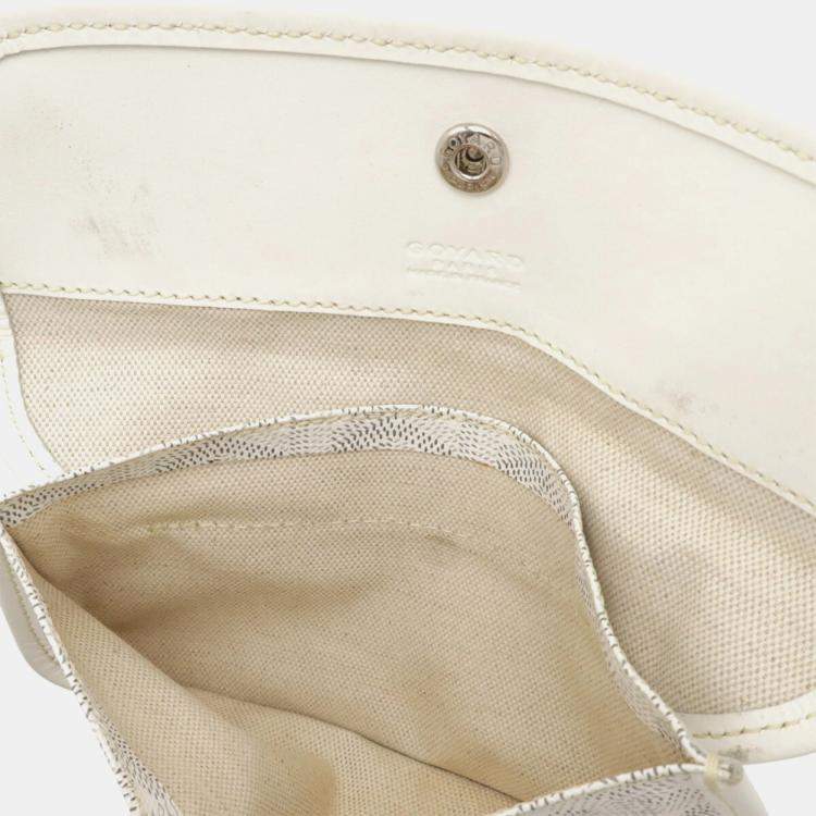 Pre Owned Goyard Saint Louis Gm Tote Bag Large Shoulder Coated Canvas And Leather White Gray