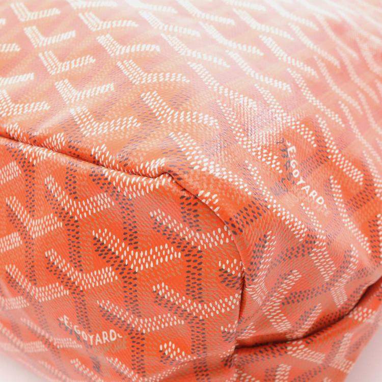 Pre Owned Goyard Boheme Hobo Bag Shoulder Coated Canvas And Leather Orange Multicolor