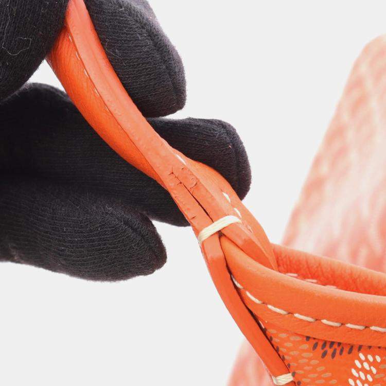 Pre Owned Goyard Boheme Hobo Bag Shoulder Coated Canvas And Leather Orange Multicolor