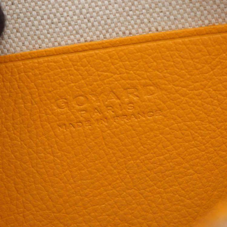 Pre Owned Goyard Plumet Pouch Wallet Shoulder Bag In Coated Canvas And Leather Yellow Multicolor