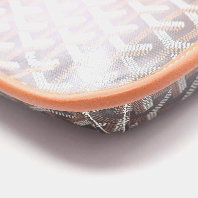 Pre Owned Goyard Crucier Messenger Bag Shoulder Coated Canvas And Leather Black Brown Multicolor