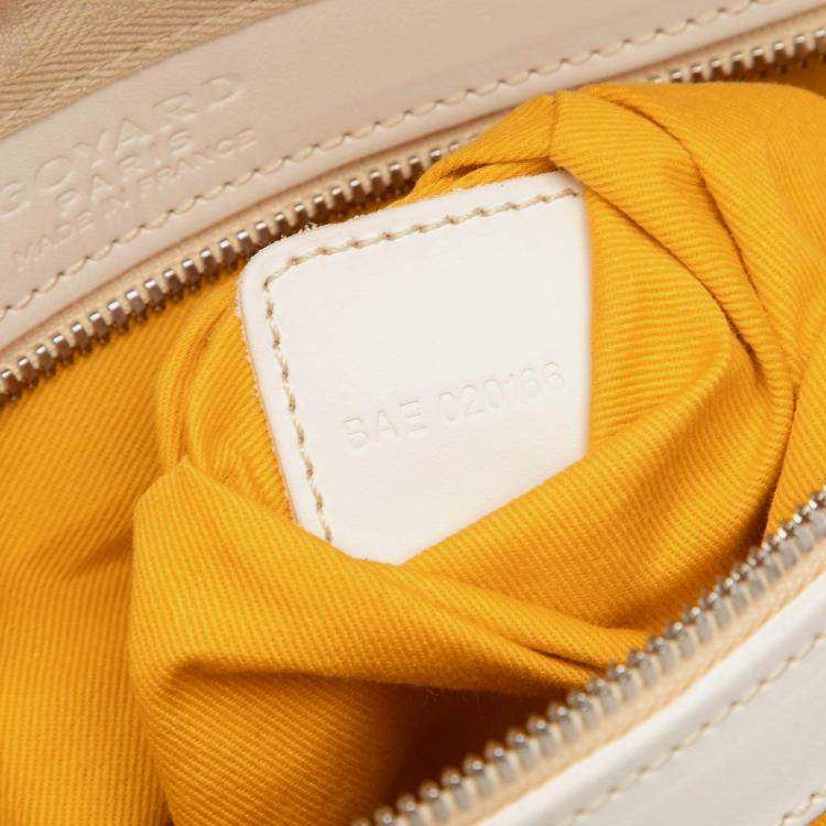 Pre Owned Goyard White Goyardine Boeing 45