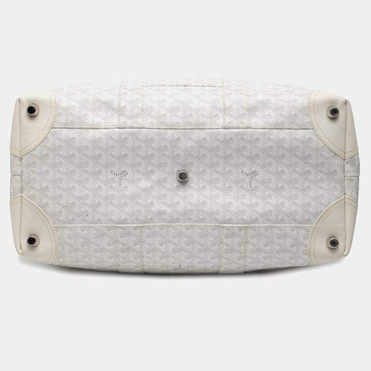 Pre Owned Goyard White Goyardine Boeing 45