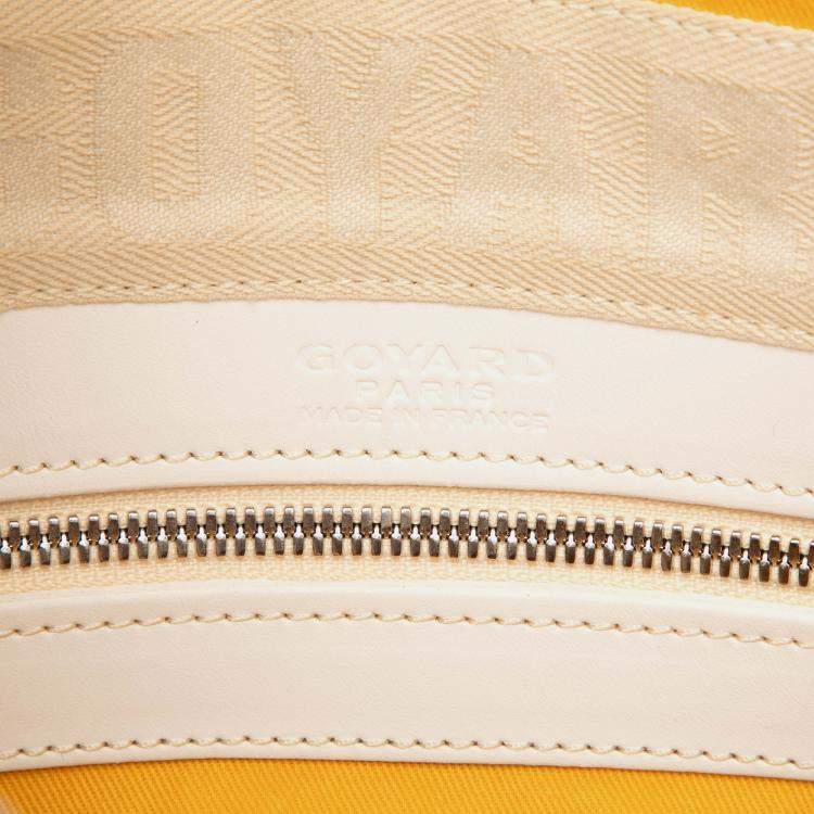 Pre Owned Goyard White Goyardine Boeing 45