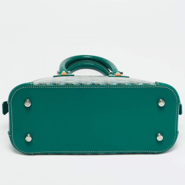 مملوكة مسبقًا حقيبة ساتشيل جويرد فيندوم ميني قماش مغلف جوير دين أخضر وجلد