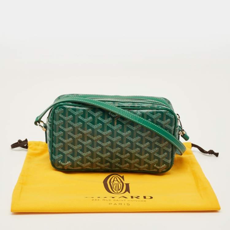Pre Owned Goyard Cap Vert PM Green Goyardine Coated Canvas and Leather Crossbody Bag