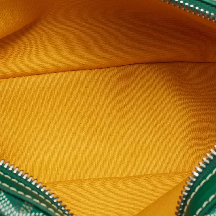 Pre Owned Goyard Cap Vert PM Green Goyardine Coated Canvas and Leather Crossbody Bag