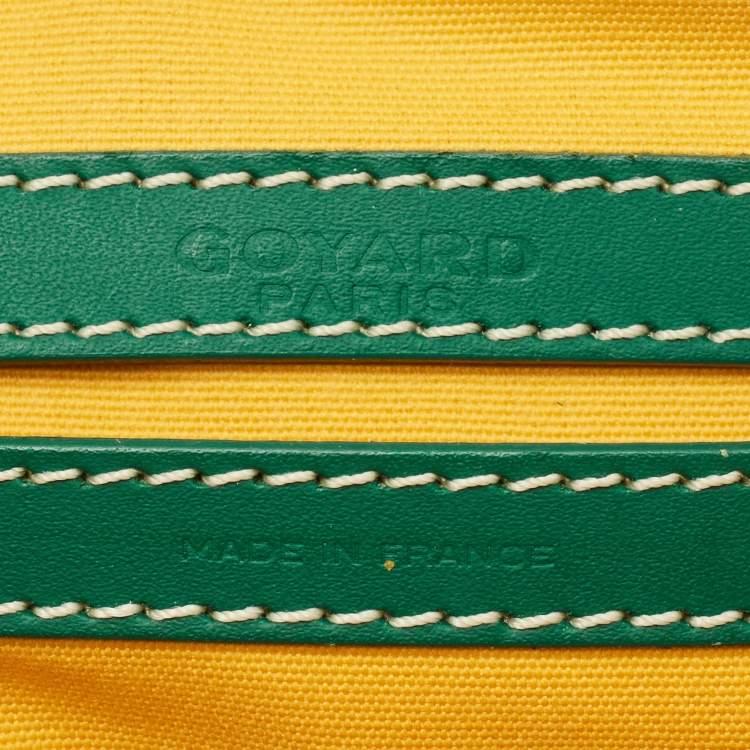 Pre Owned Goyard Cap Vert PM Green Goyardine Coated Canvas and Leather Crossbody Bag