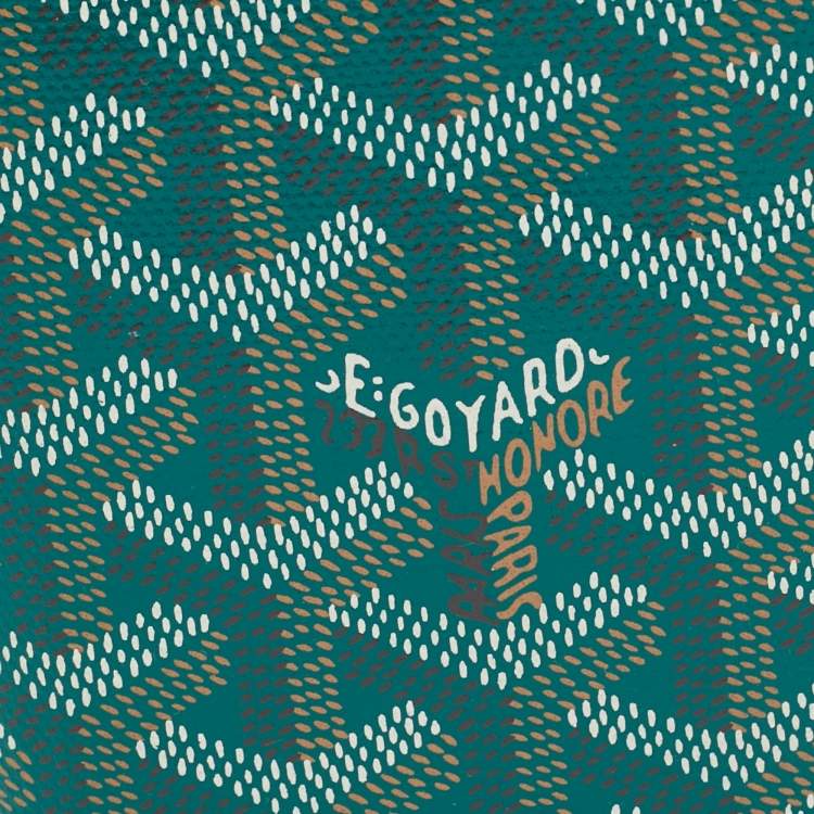 Pre Owned Goyard Saint Marc Green Goyardine Coated Canvas Card Holder  