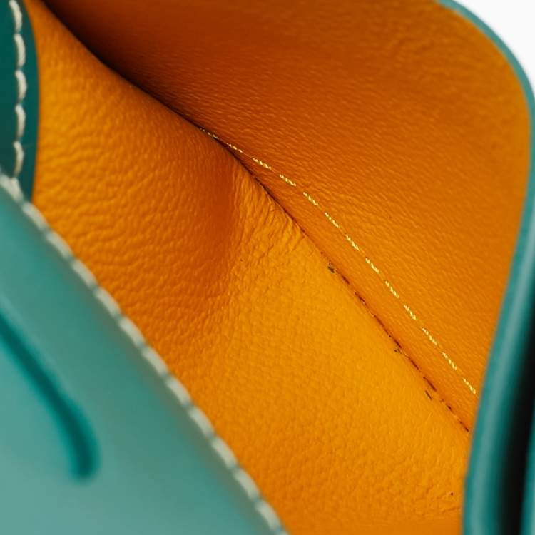 Pre Owned Goyard Saint Marc Green Goyardine Coated Canvas Card Holder  