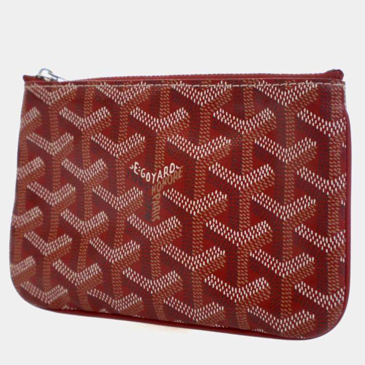 Pre Owned Goyard Goyardine Senat Red Canvas Pouch