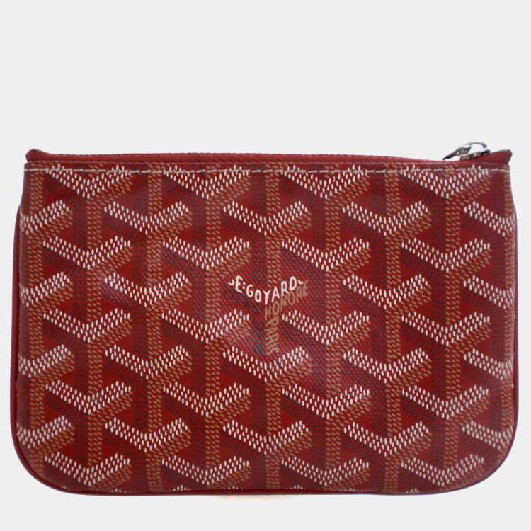 Pre Owned Goyard Goyardine Senat Red Canvas Pouch