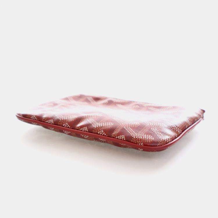 Pre Owned Goyard Goyardine Senat Red Canvas Pouch