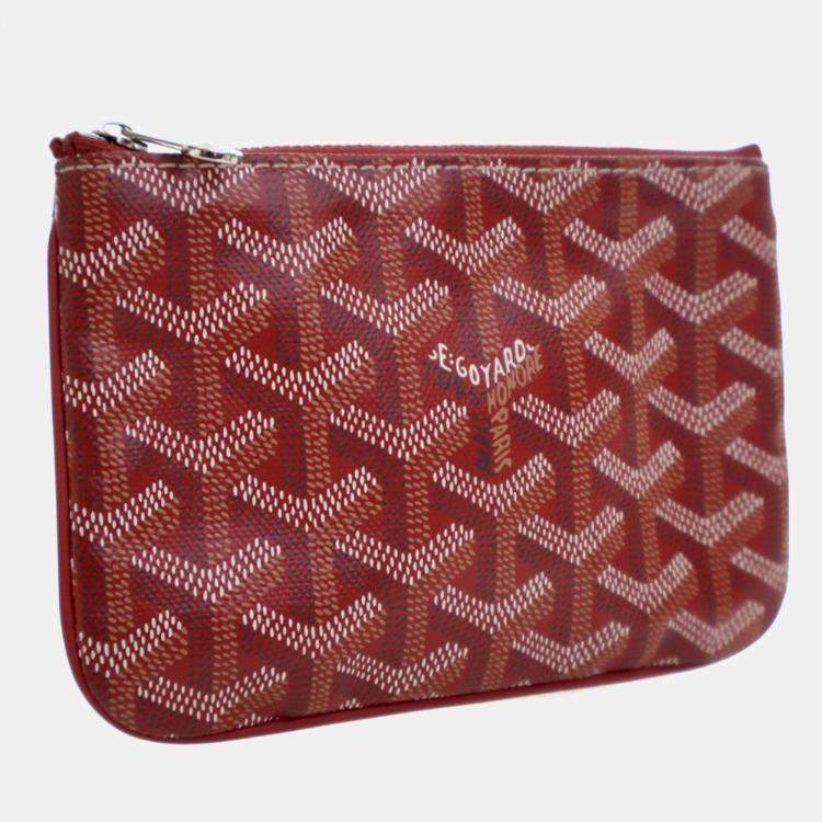 Pre Owned Goyard Goyardine Senat Red Canvas Pouch