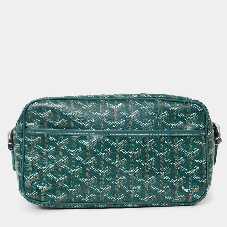 Pre Owned Goyard Green Goyardine Coated Canvas Sac Cap-Vert Crossbody Bag