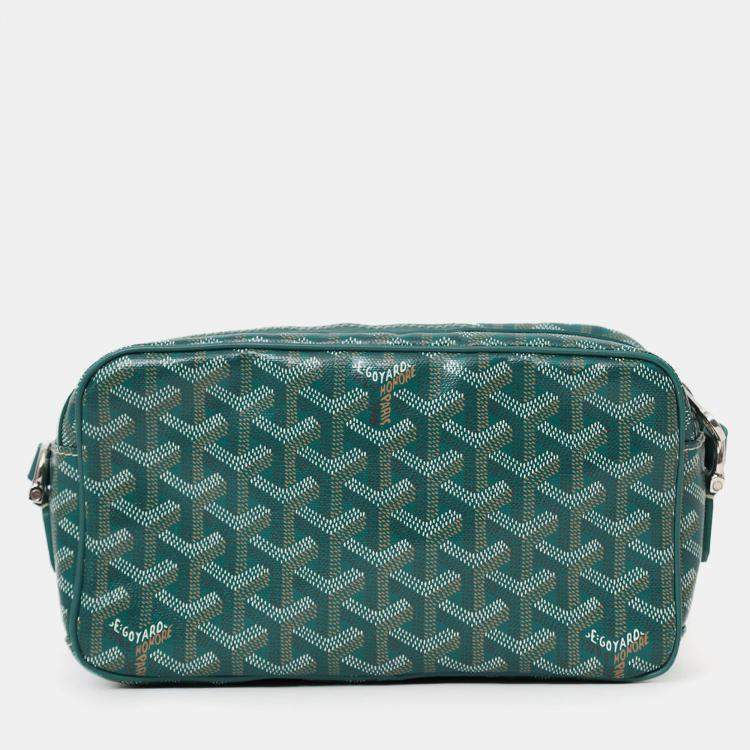 Pre Owned Goyard Green Goyardine Coated Canvas Sac Cap-Vert Crossbody Bag