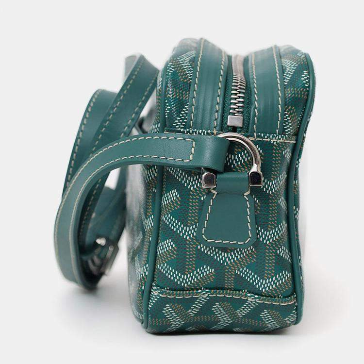 Pre Owned Goyard Green Goyardine Coated Canvas Sac Cap-Vert Crossbody Bag