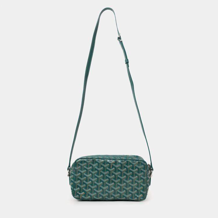 Pre Owned Goyard Green Goyardine Coated Canvas Sac Cap-Vert Crossbody Bag