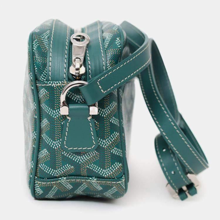 Pre Owned Goyard Green Goyardine Coated Canvas Sac Cap-Vert Crossbody Bag