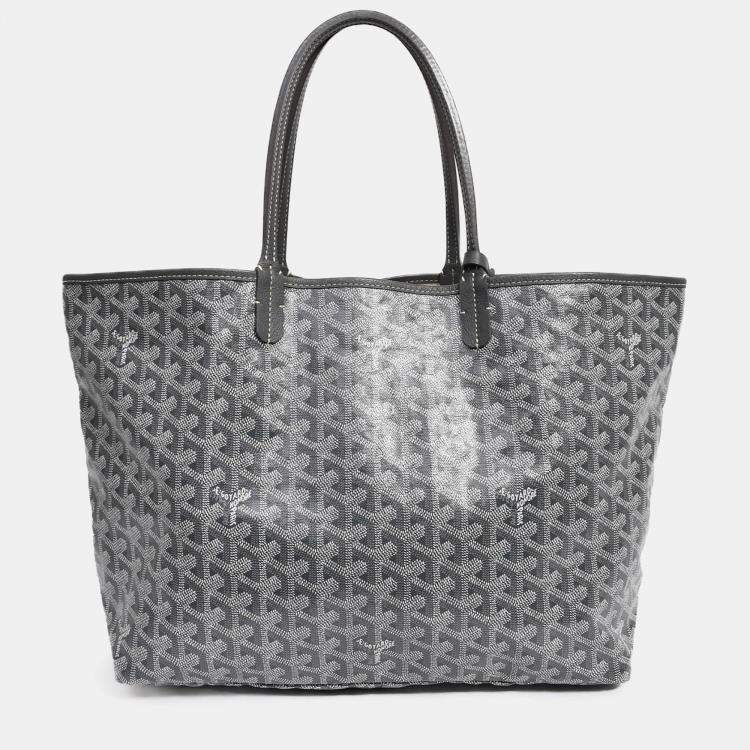 Pre Owned Goyard 2014 Grey Goyardine St. Louis PM Tote with Pouch