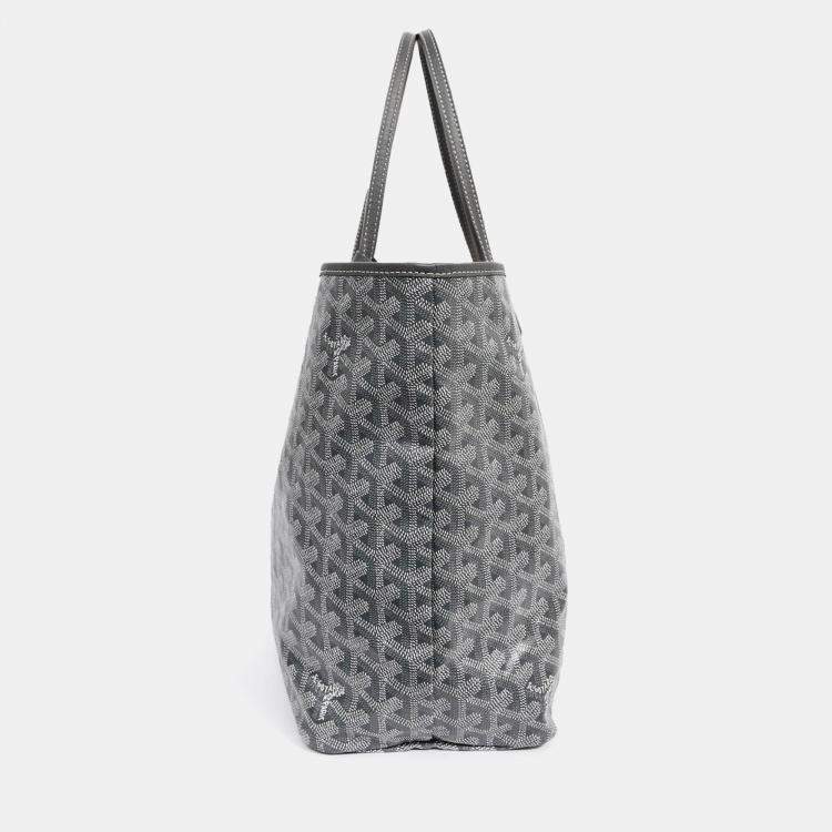 Pre Owned Goyard 2014 Grey Goyardine St. Louis PM Tote with Pouch