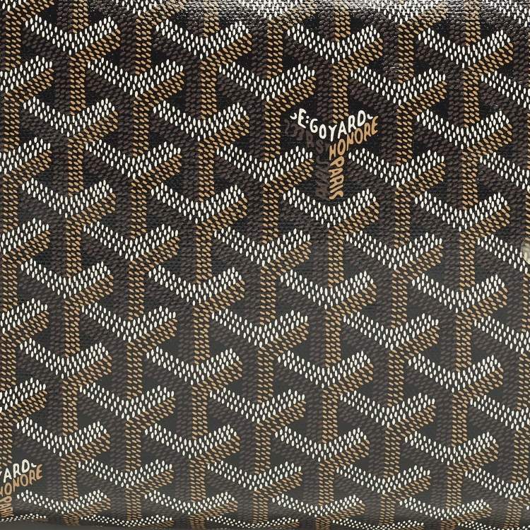 Pre Owned Goyard Conti Brown Goyardine Coated Canvas and Leather Pouch
