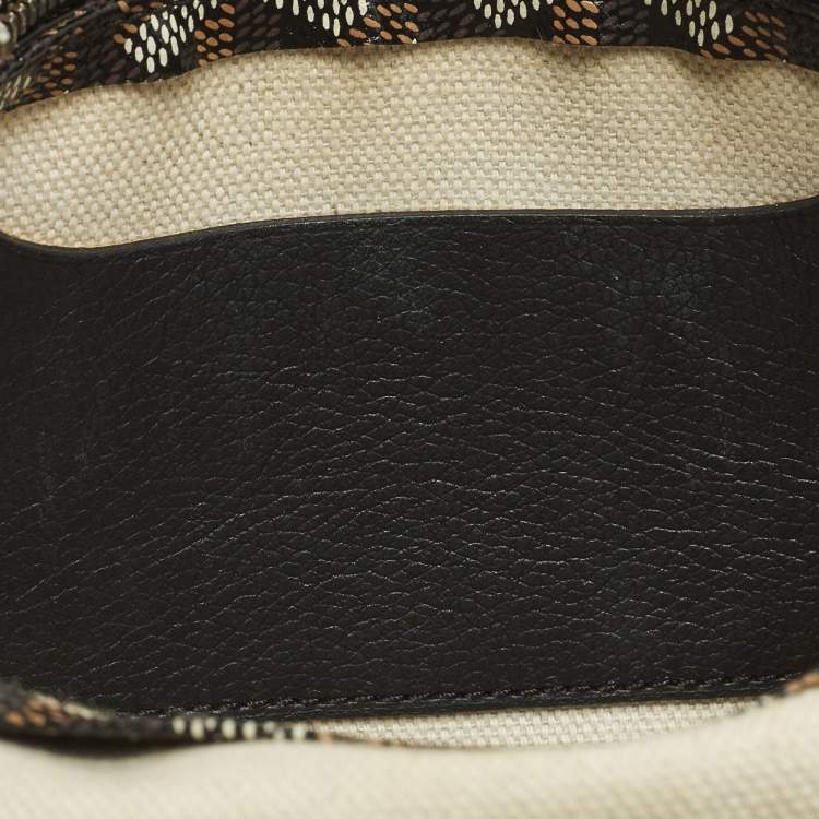 Pre Owned Goyard Plumet Black Goyardine Coated Canvas and Leather Pocket Wallet
