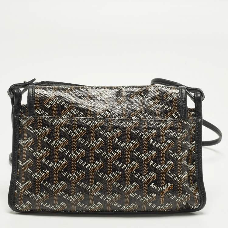 Pre Owned Goyard Plumet Black Goyardine Coated Canvas and Leather Pocket Wallet
