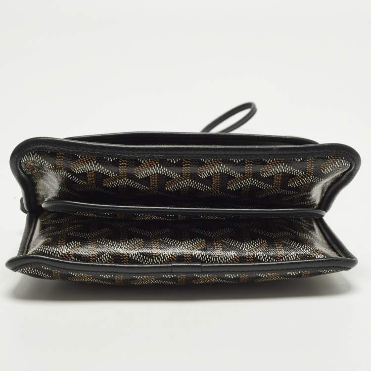 Pre Owned Goyard Plumet Black Goyardine Coated Canvas and Leather Pocket Wallet